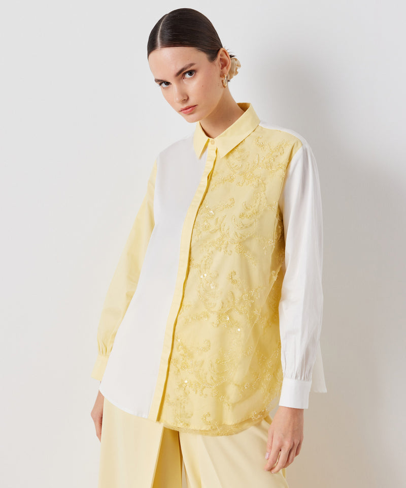 Ipekyol Bead-Embroidered Two-Toned Shirt Yellow