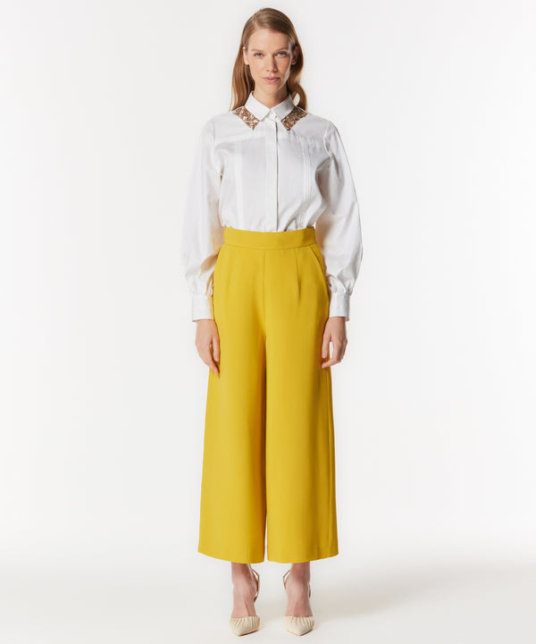 Machka Solid Wide Leg Trousers Dark Yellow