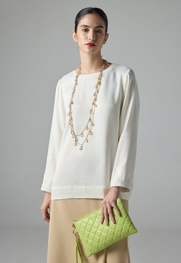 Choice Long Sleeve Basic Top Cream