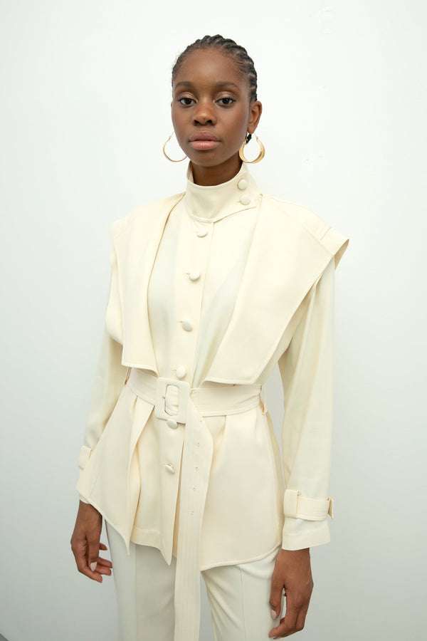 Baqa Shawl Collar Jacket Cream