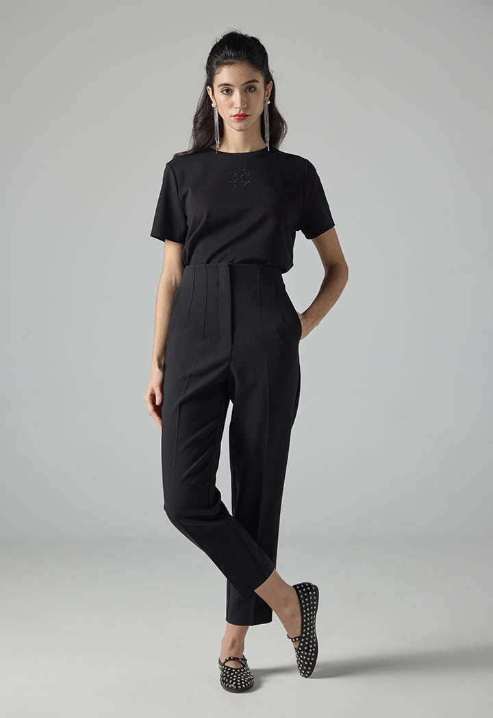 Choice Basic Straight Legs Trousers Black