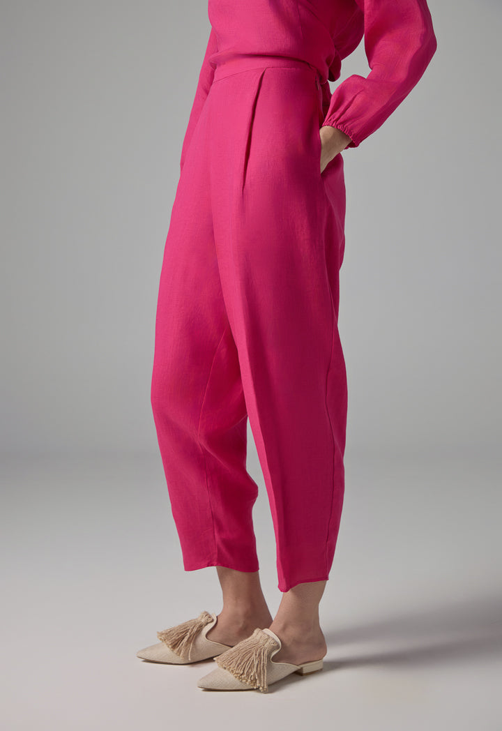 Choice Solid Wide Legs Culottes Fuchsia