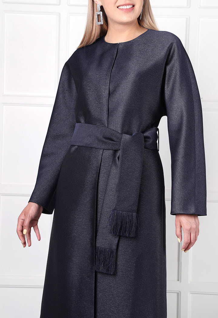 Choice Lurex Outerwear Navy - Wardrobe Fashion