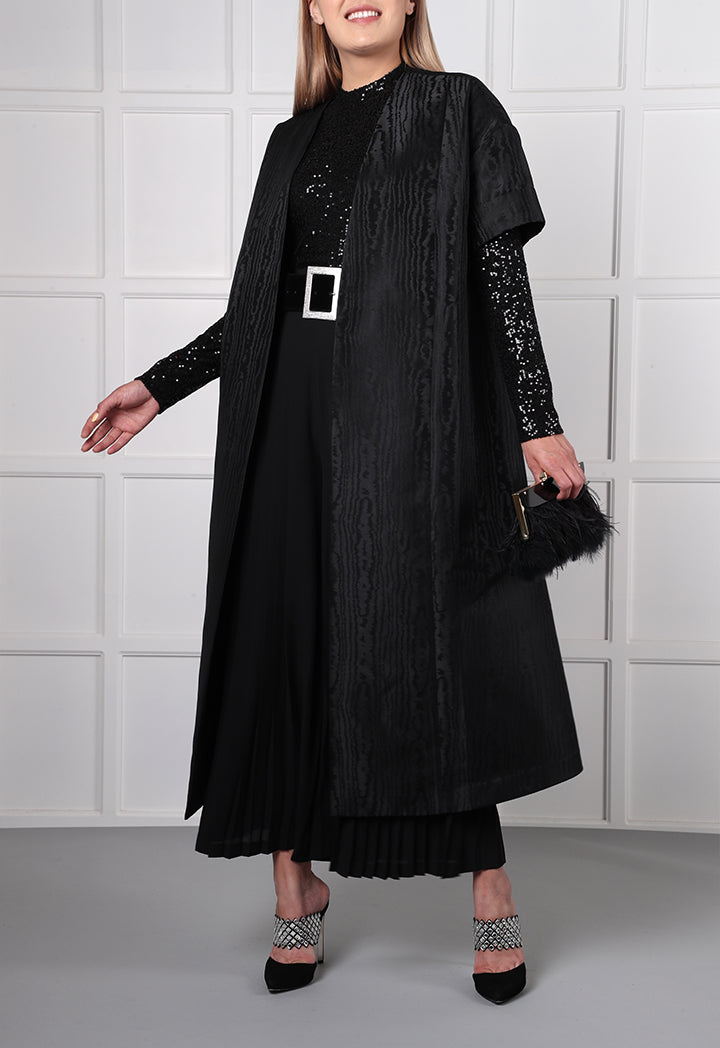 Choice Jacquard Midi Outerwear
 Black - Wardrobe Fashion