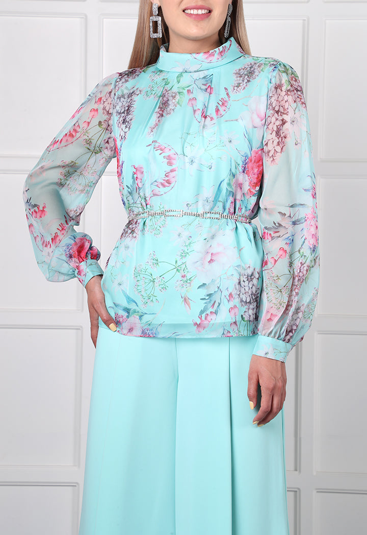 Choice Inverted Pleat Detailed Blouse Mint - Wardrobe Fashion