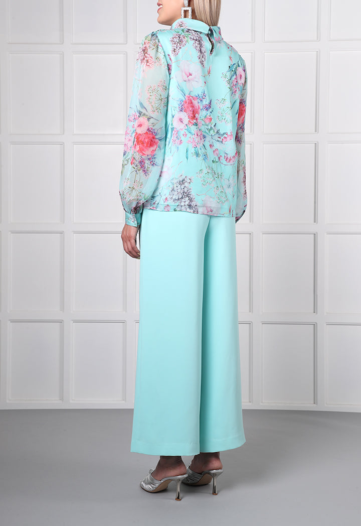Choice Inverted Pleat Detailed Blouse Mint - Wardrobe Fashion