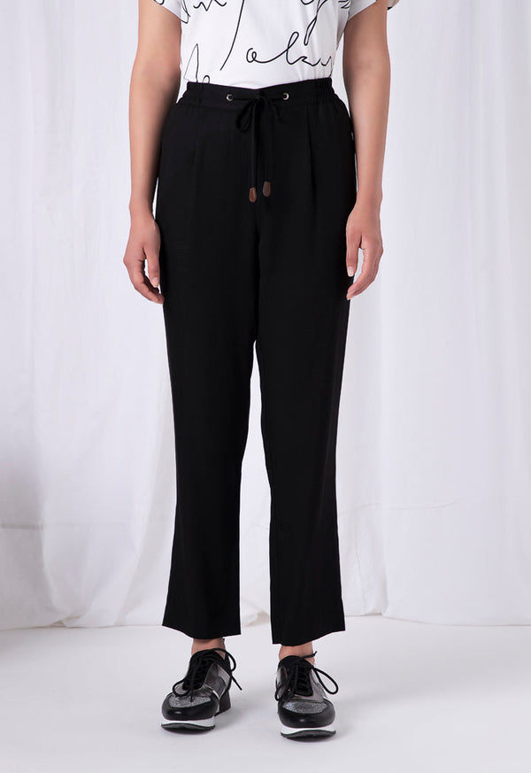 Choice Elasticated Waist Side Pants Black - Wardrobe Fashion