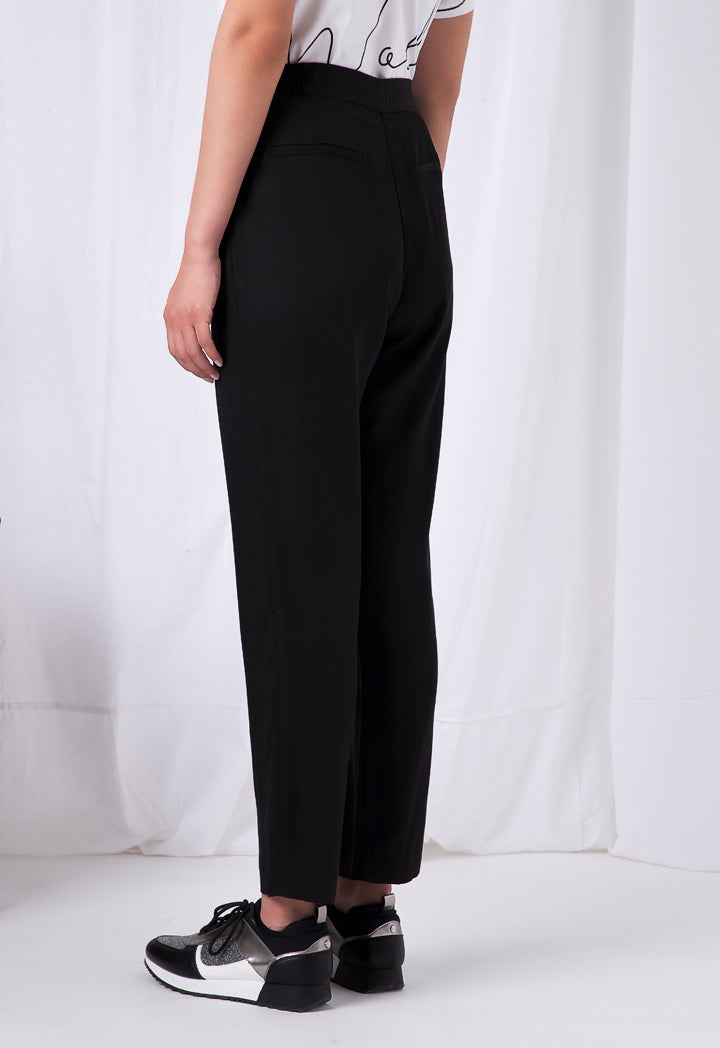 Choice Elasticated Waist Side Pants Black - Wardrobe Fashion