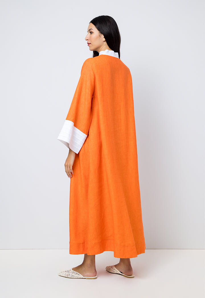 Choice Contrast Color Maxi Dress Orange
