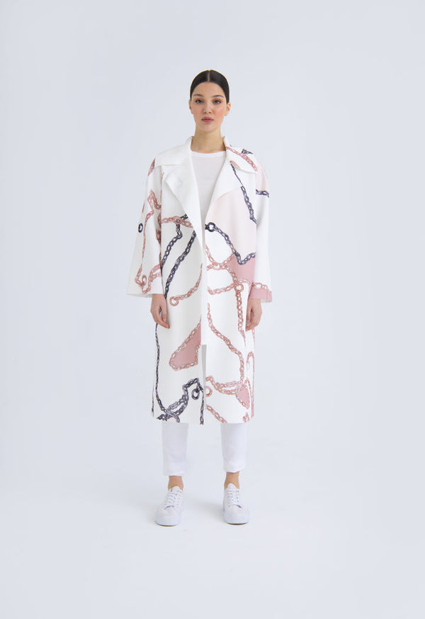 Choice Chain Print Outerwear Blush