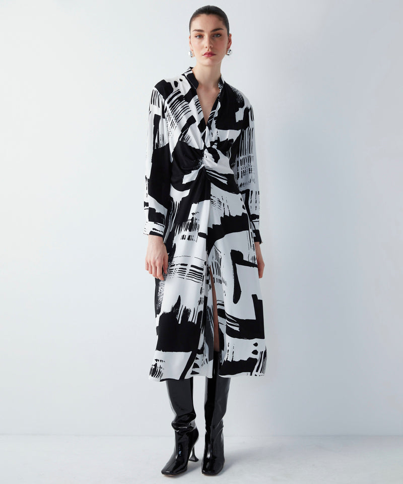 Ipekyol Abstract Pattern Midi Dress Off White