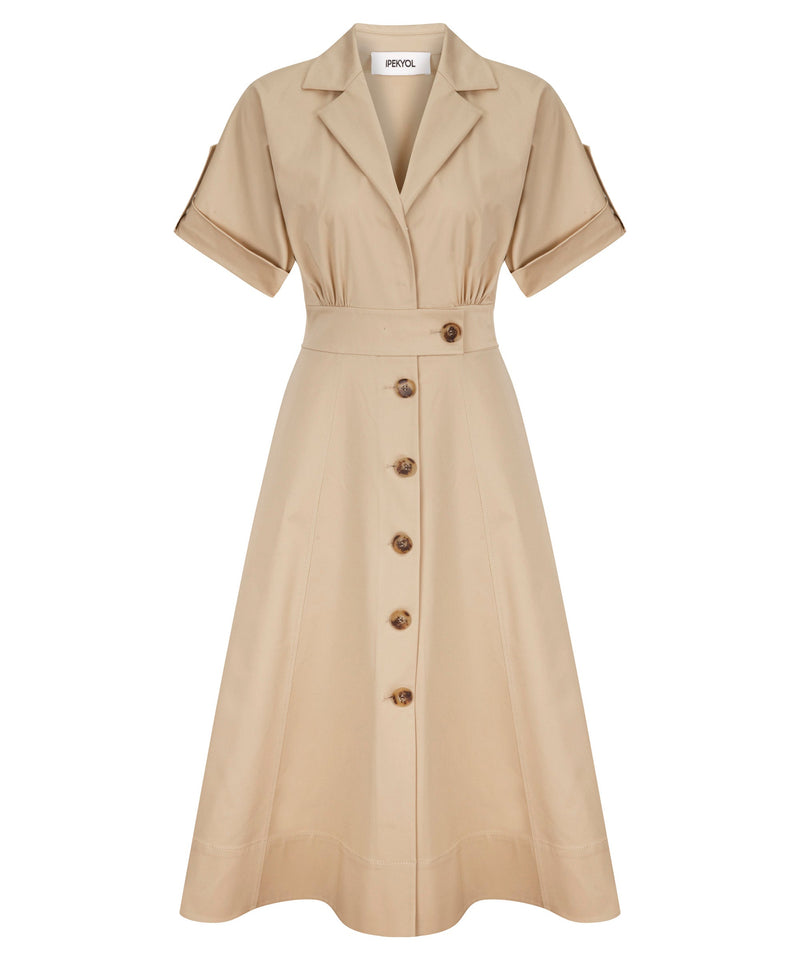 Ipekyol Midi Dress With Waist Accent Natural