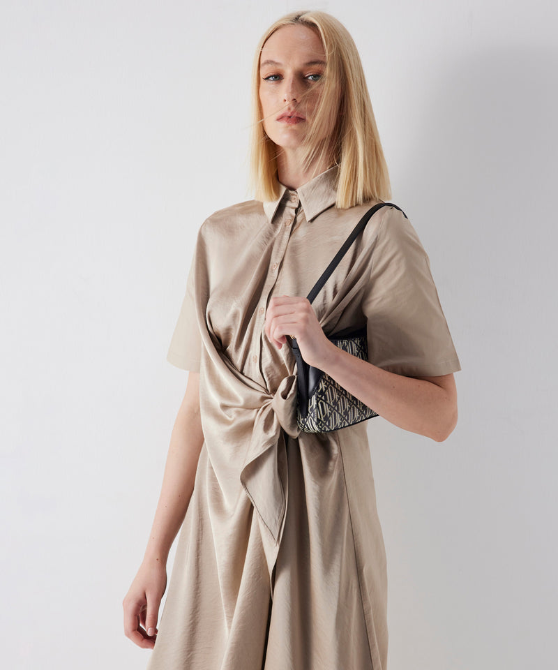 Ipekyol Satin Mix Midi Shirt Dress Beige