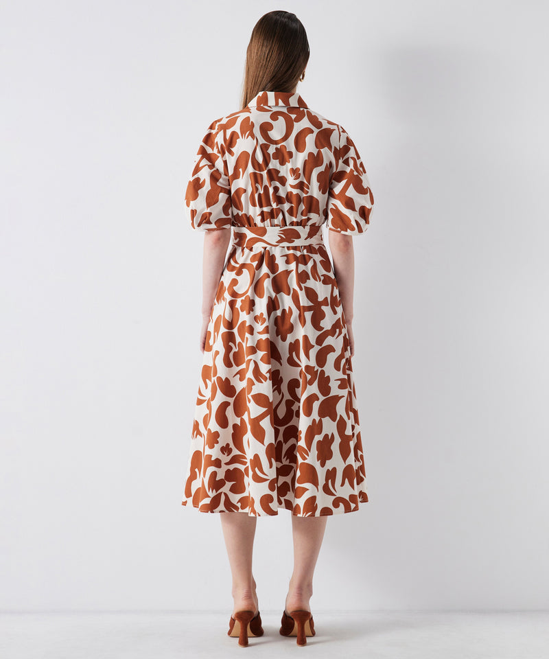 Ipekyol Printed Belted Shirt Dress Natural