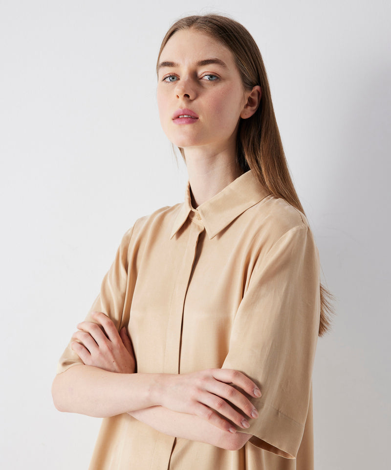 Ipekyol Pleated Detail Shirt Dress Natural