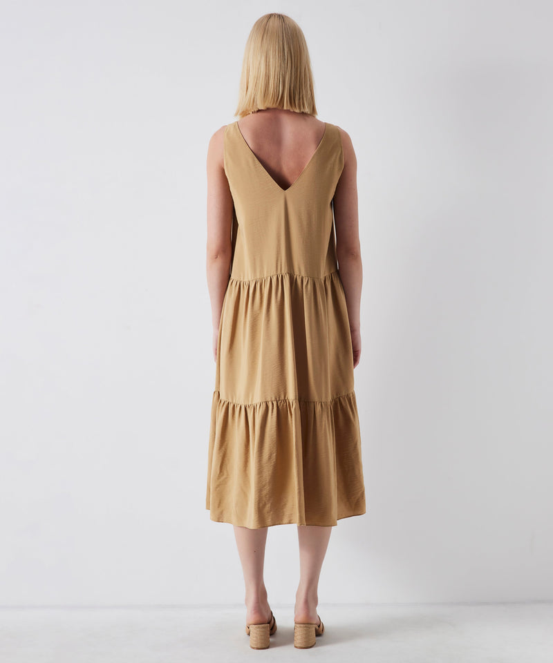 Ipekyol V-Neck Tiered Detail Dress Natural