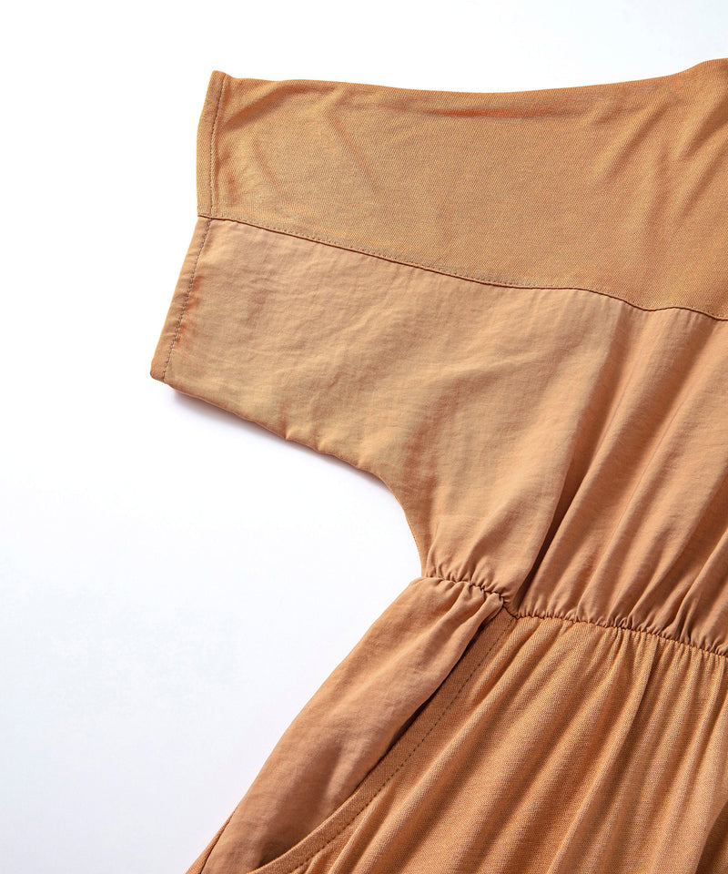 Ipekyol Combed Cotton Mix Midi Dress Caramel