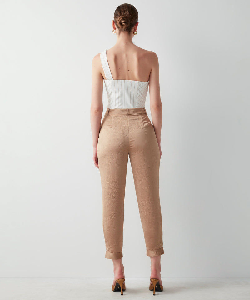 Ipekyol Mid Waist Textured Trousers Natural