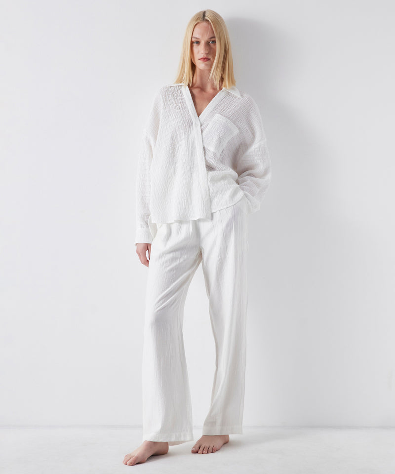 Ipekyol Textured Elasticated Waist Trousers White