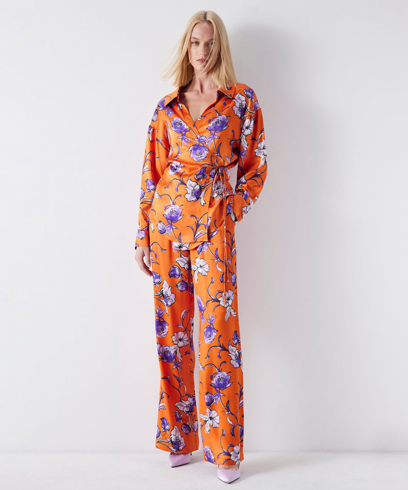 Ipekyol Flower Pattern Trousers Orange