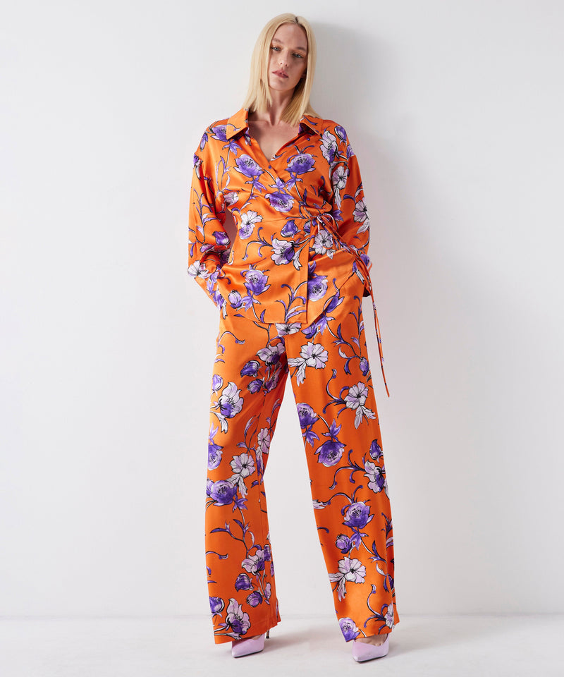 Ipekyol Flower Pattern Trousers Orange