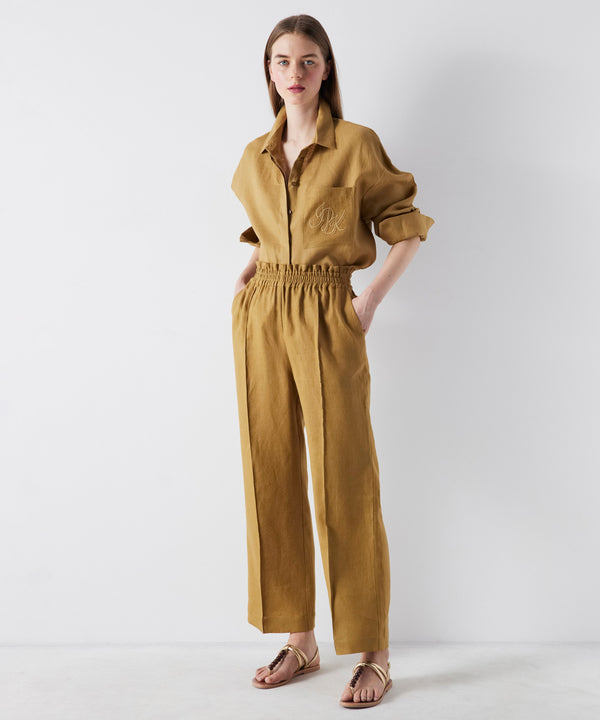 Ipekyol Elasticated High Waist Trousers Khaki