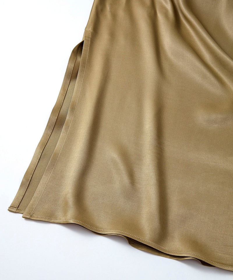 Ipekyol Waist Tie Detail Midi Skirt Khaki