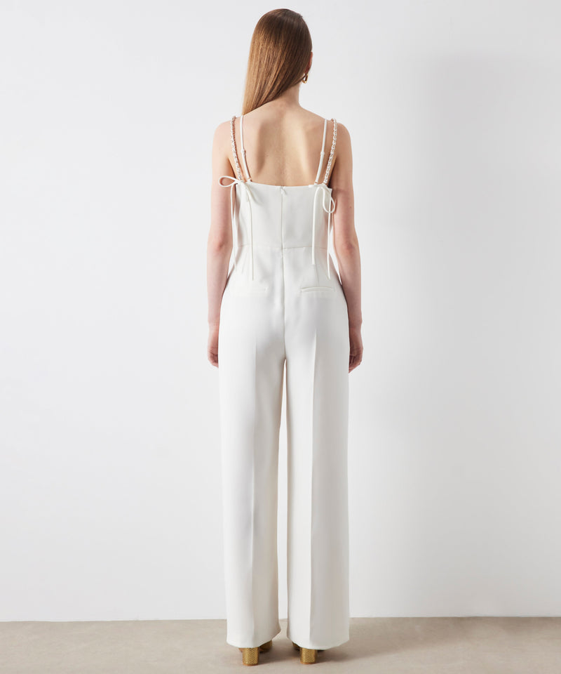 Ipekyol Chain Strap Double-Breasted Jumpsuit Off White