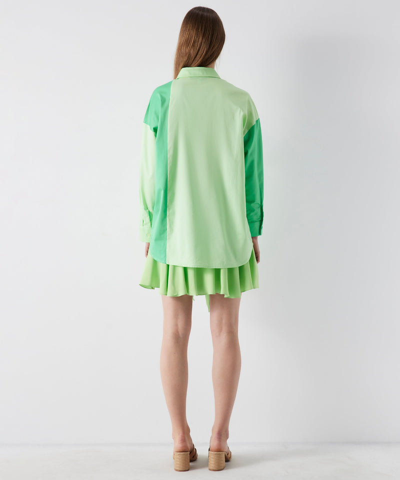 Ipekyol Floral Embroidery Colorblock Shirt Green