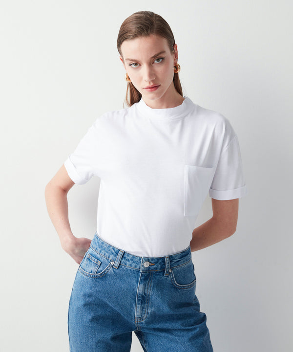 Ipekyol Basic High Collar T-Shirt White