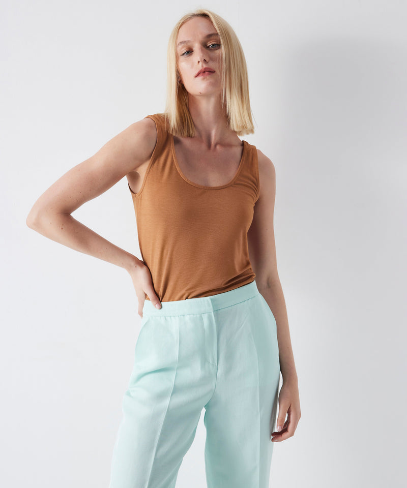 Ipekyol Basic Sleeveless Solid Top Natural