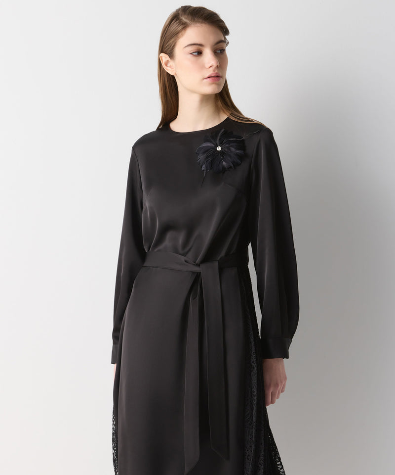 Ipekyol Brooch-Embellished Midi Dress Black