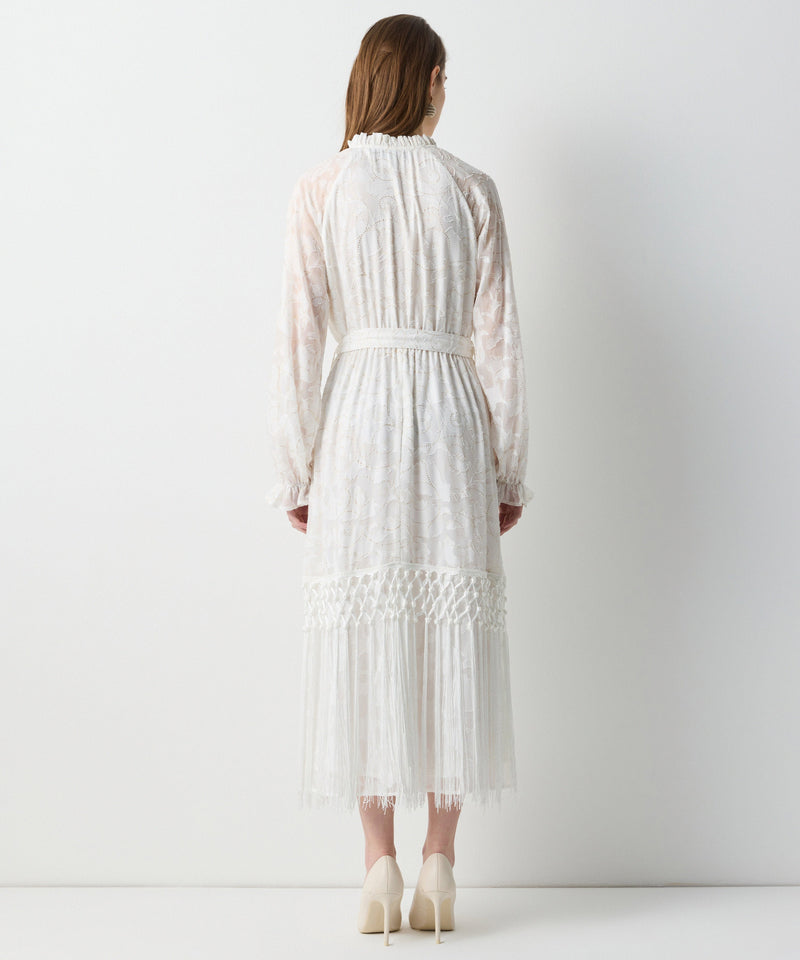 Ipekyol  Jacquard Dress With Tassel Stripes Off White