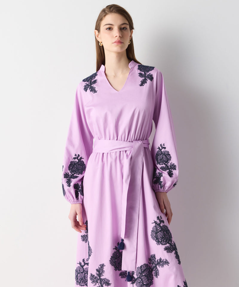 Ipekyol Contrast Embroidered Dress Lilac