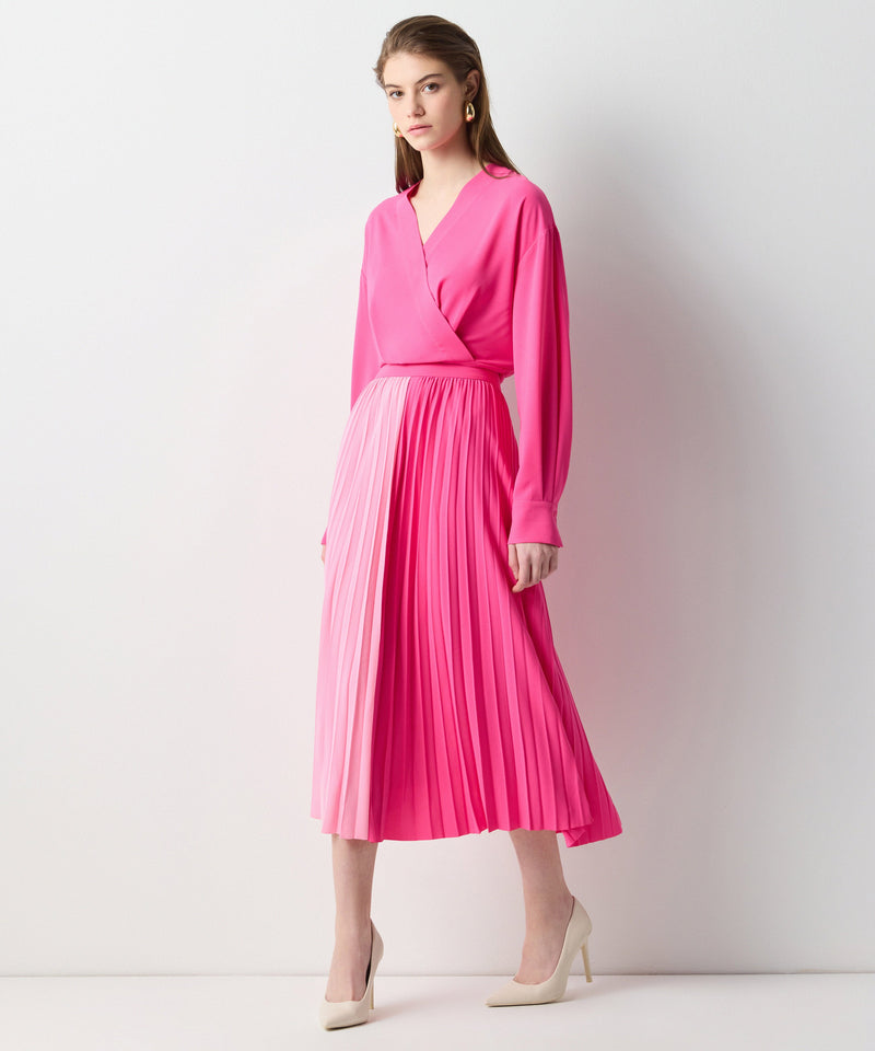 Ipekyol Two-Toned Pleated Skirt Pink