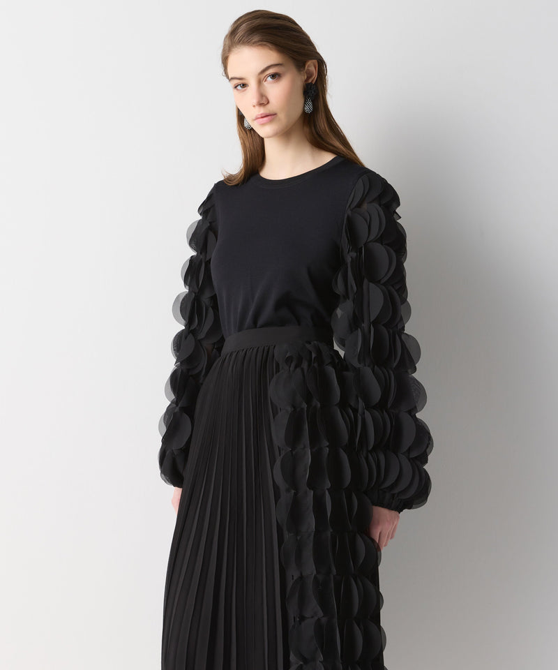 Ipekyol Patch Detail Pleated Skirt Black