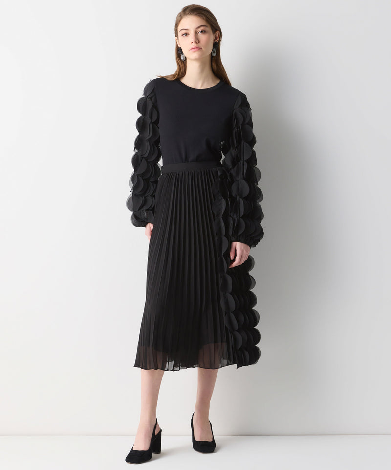 Ipekyol Patch Detail Pleated Skirt Black