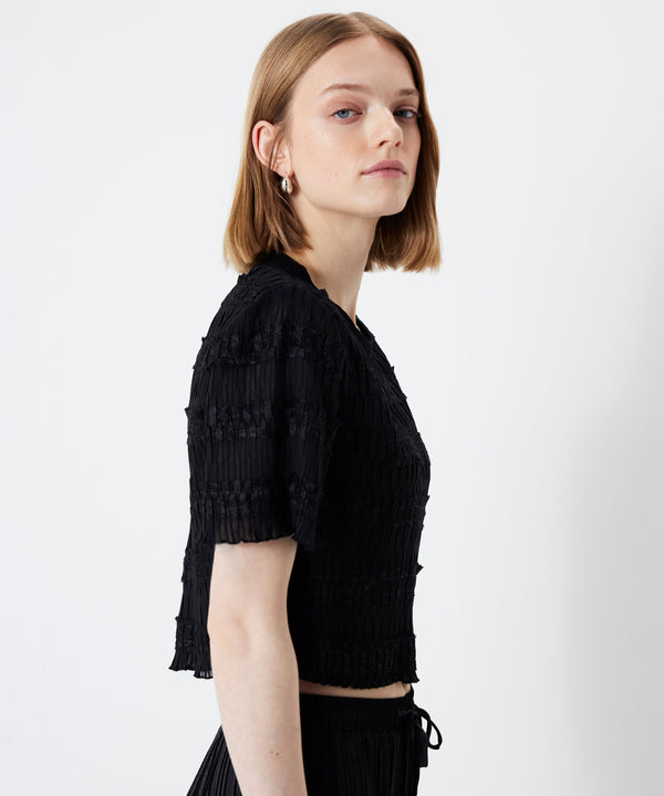 Ipekyol Contrast Textured Blouse Black