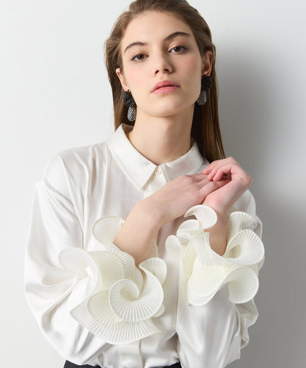 Ipekyol Ruffle Detail Solid Shirt Off White