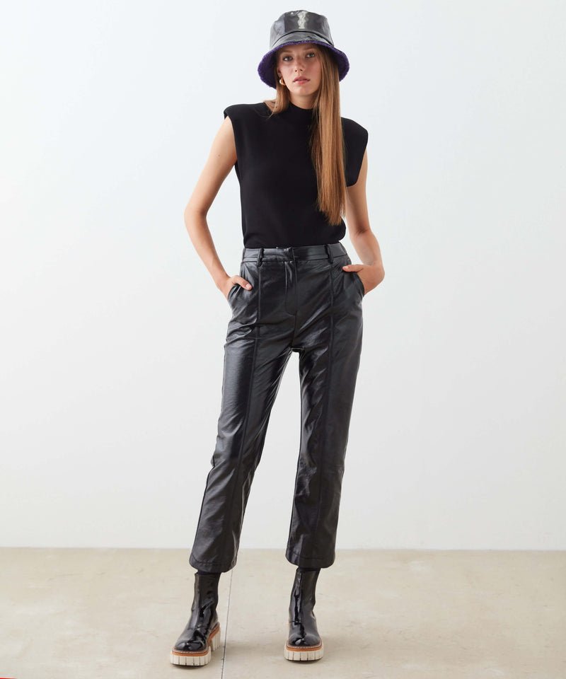 Ipekyol Patent Leather Trouser Black