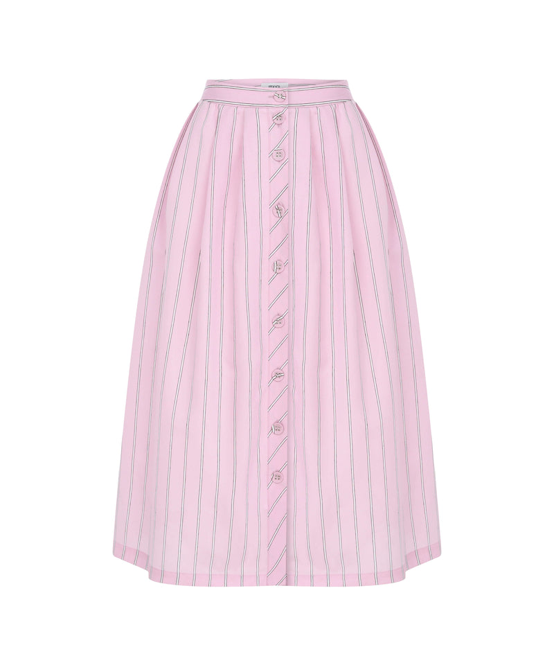 Ipekyol Line Pattern Midi Skirt Powder