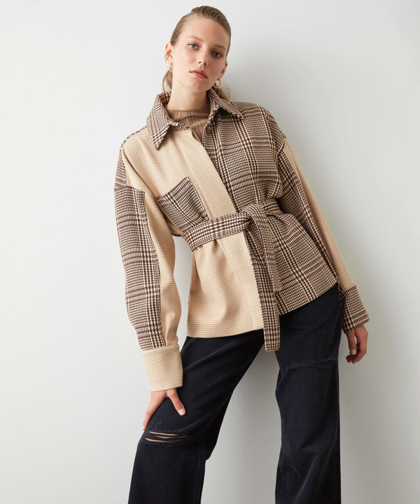 Ipekyol Houndstooth Pattern Jacket Brown