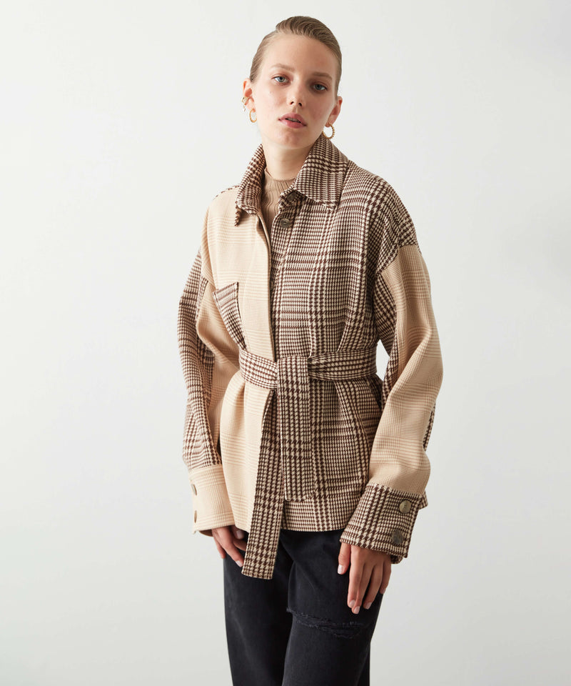 Ipekyol Houndstooth Pattern Jacket Brown