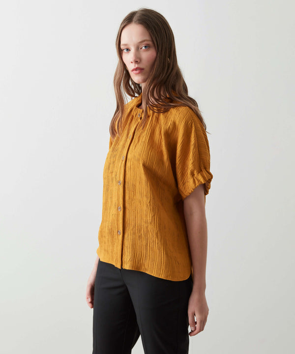 Ipekyol Texture Fabric Blouse Mustard