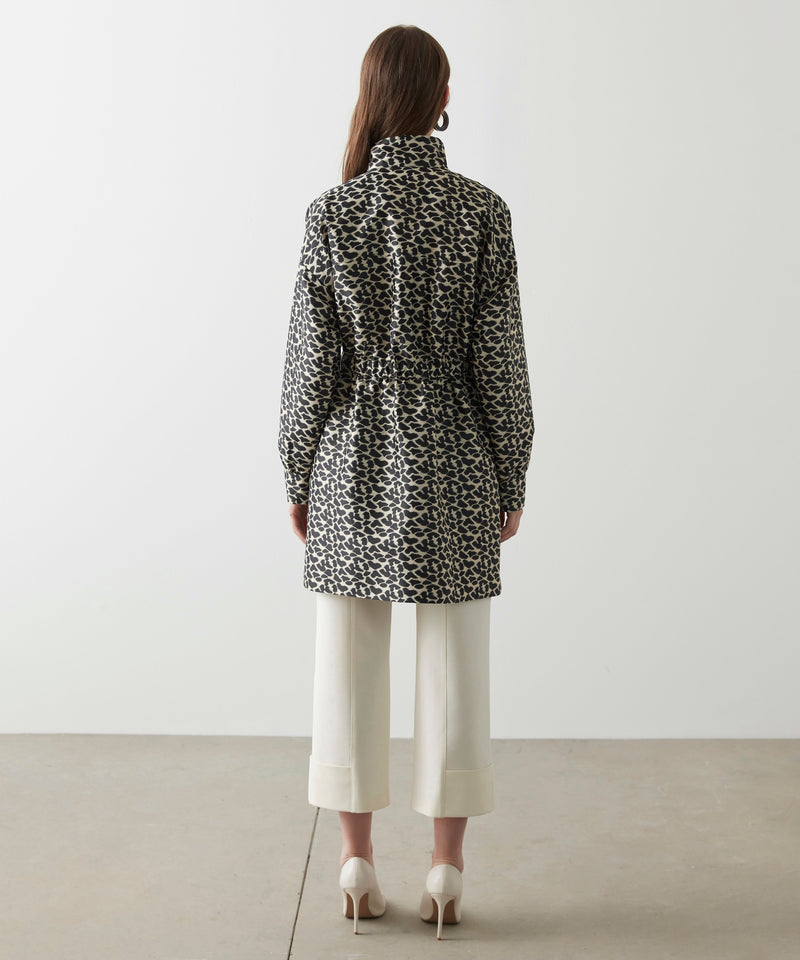 Ipekyol Leopard Pattern Jacquard Coat Black