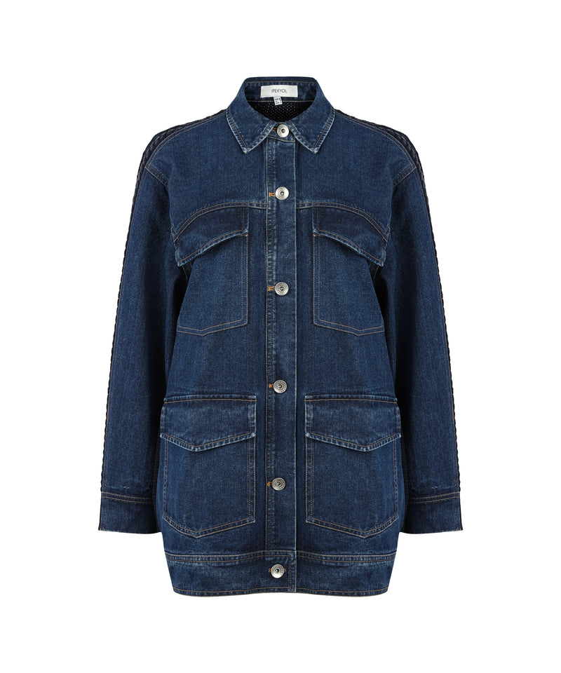 Ipekyol Denim 3D Knit Coat Blue