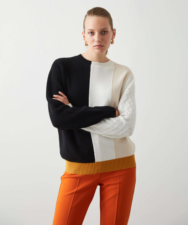 Ipekyol Colorblock Angora Blend Knitwear Beige Mlg