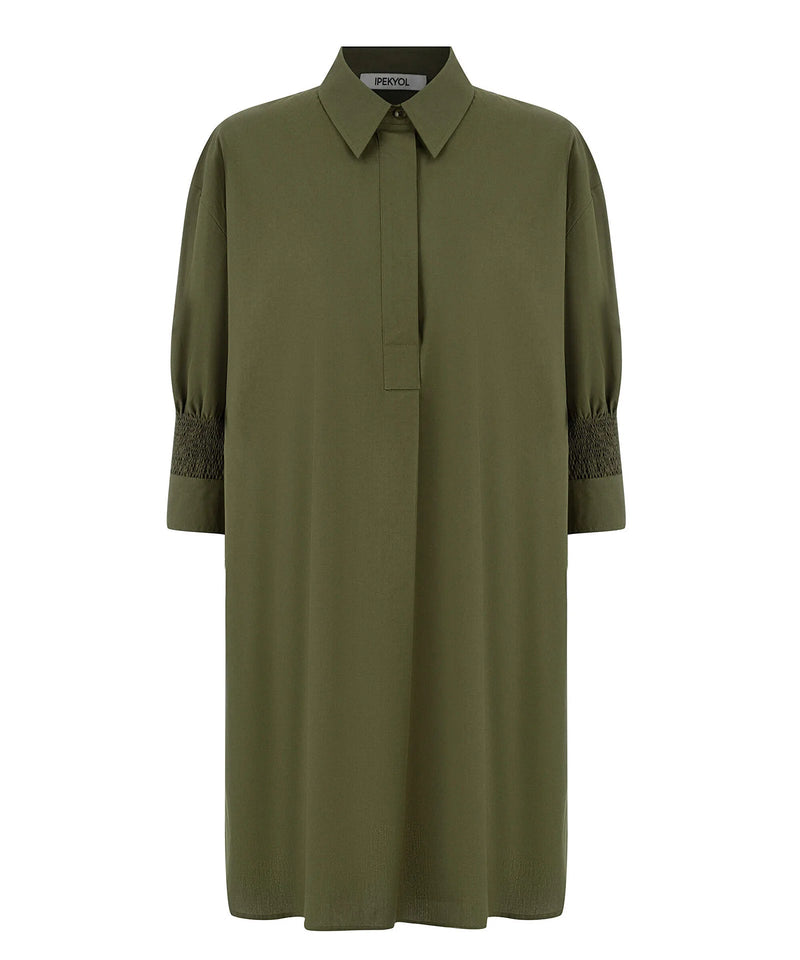 Ipekyol Smart Soft Solid Poplin Dress Khaki