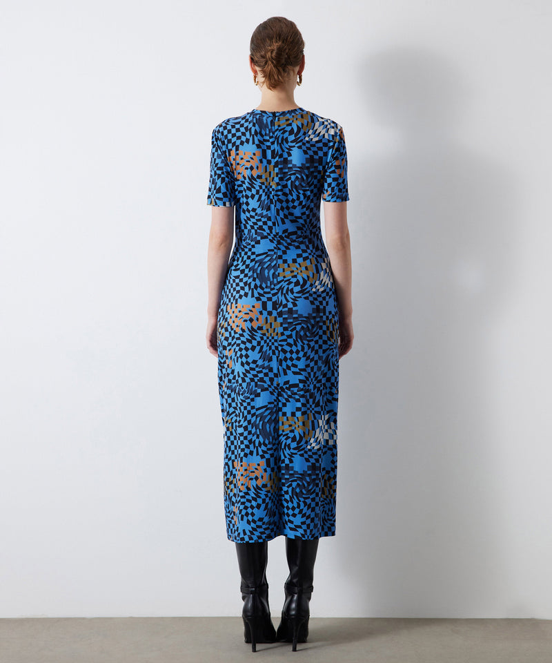 Ipekyol Geometric Pattern Midi Dress Blue