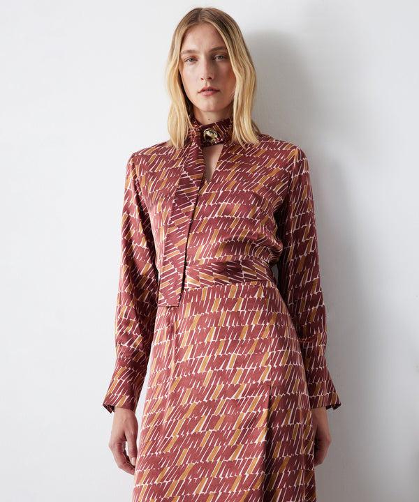 Ipekyol Patterned Midi Dress Powder